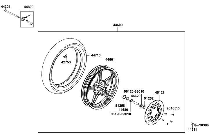 Framhjul - Skivbroms